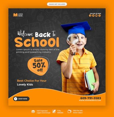 Back to School Social Media Post Banner Template – Free Download