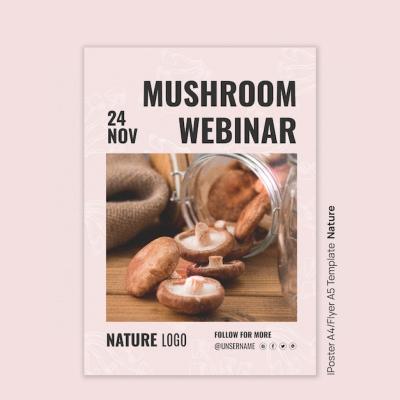 Mushroom Nature Template Design – Free Download, Free Stock Photo