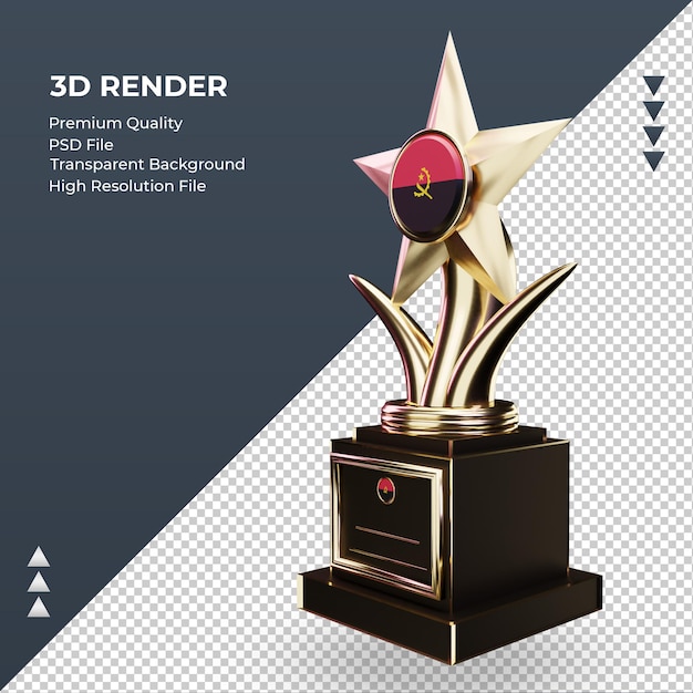 3D Trophy Featuring Angola Flag – Free Download