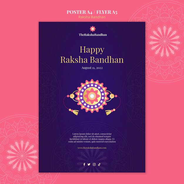 Realistic Raksha Poster Design Template – Free Download