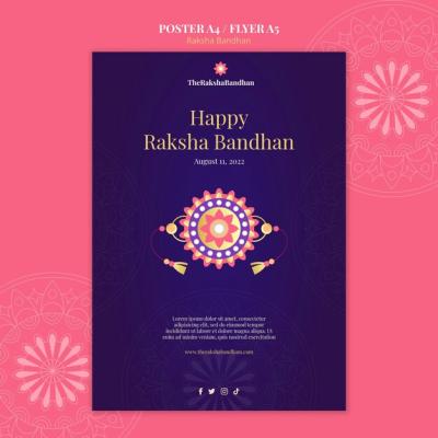 Realistic Raksha Poster Design Template – Free Download