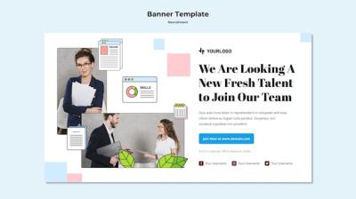 Recruitment Concept Banner Template – Free Download