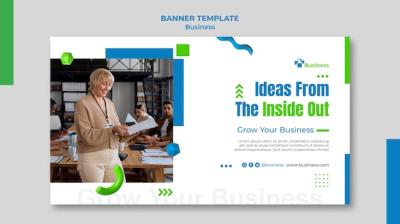 Professional Business Growth Horizontal Banner Template – Free Download