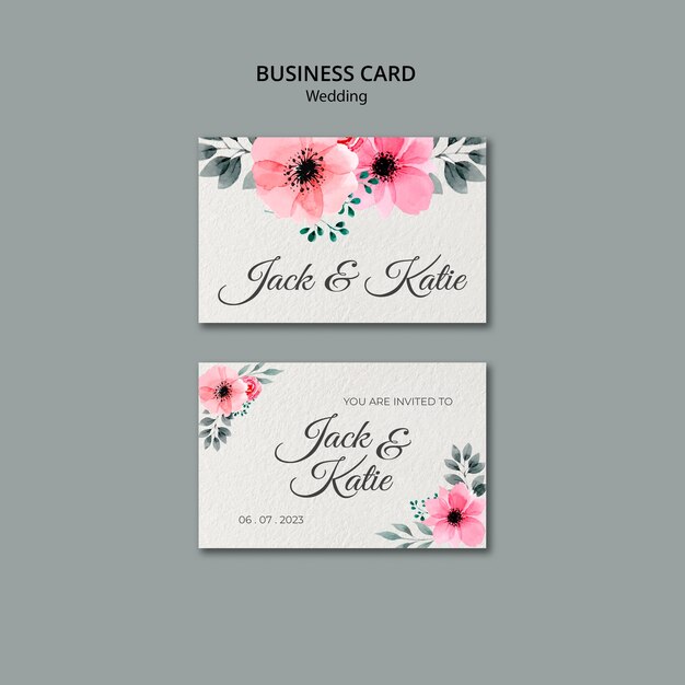 Wedding Concept Business Card Template – Free Download