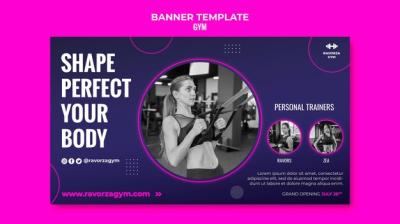 Eye-Catching Gym Banner Design Template for Free Download