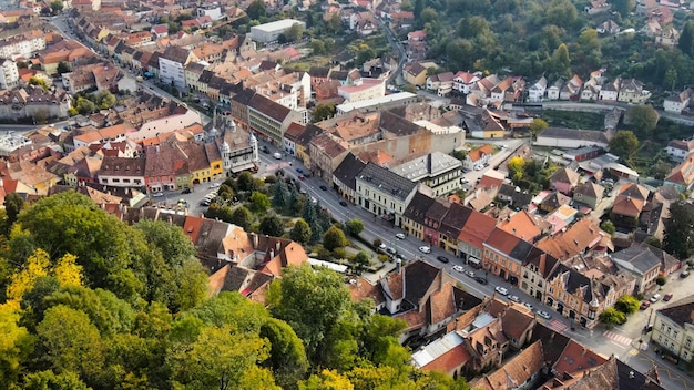 Aerial Drone View of the Historic Centre of Sighisoara, Romania – Free to Download