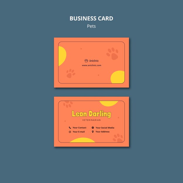 Hand Drawn Pets Care Business Card Template – Free Download