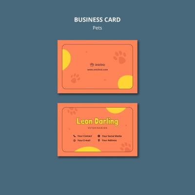 Hand Drawn Pets Care Business Card Template – Free Download