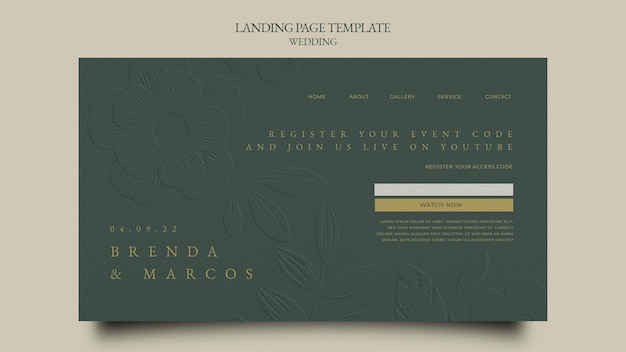 Wedding Landing Page Design Template – Free Download