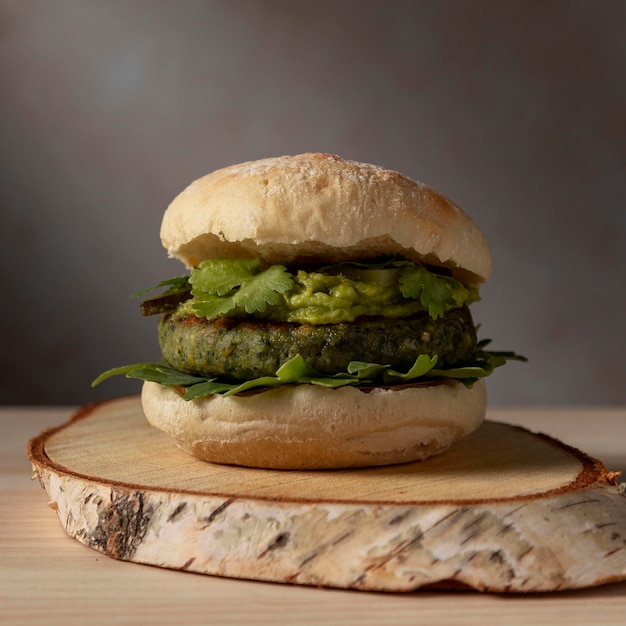 Delicious Front View Burger with Guacamole – Free Download