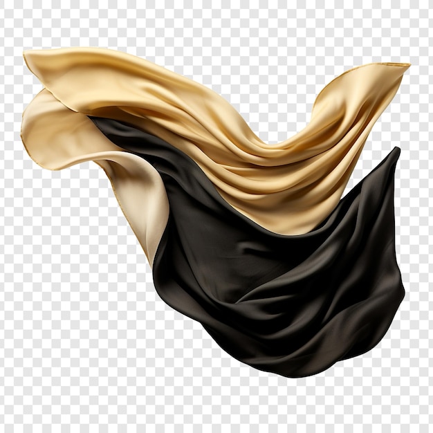 Black and Golden Silk Flying Isolated on Transparent Background – Free Stock Photo, Download for Free