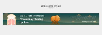 Eid al Fitr Celebration Leaderboard Banner Template – Free Download