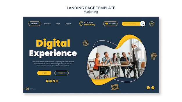 Team Brainstorming Landing Page Template Design – Free Download