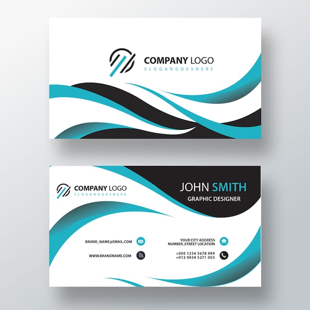 Wavy Stylish Visit Card Template – Free Download