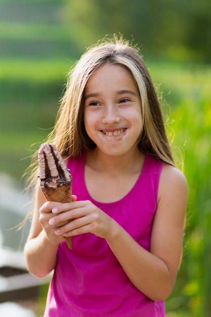 Girl Enjoying Ice Cream – Free Download