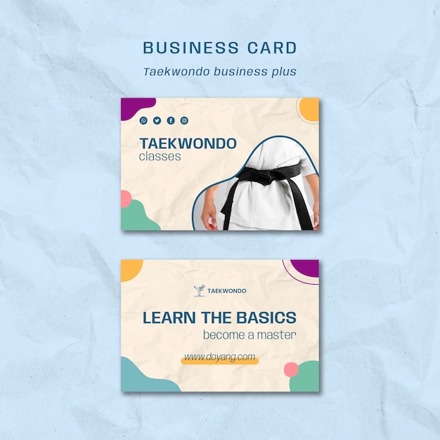 Taekwondo Practice Business Card Template – Download Free Stock Photo