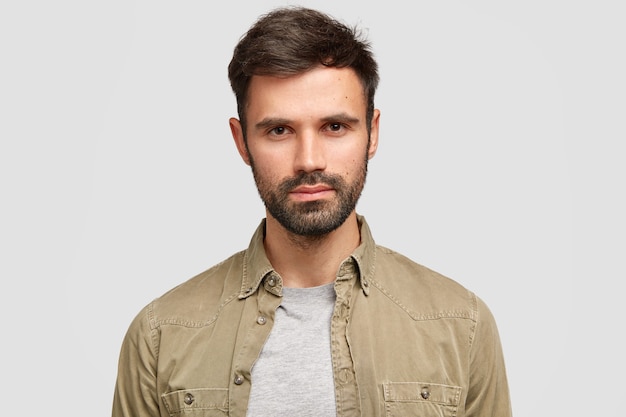 Confident Bearded Man in Fashionable Shirt Reflecting on Future Job – Free Stock Photo, Download for Free