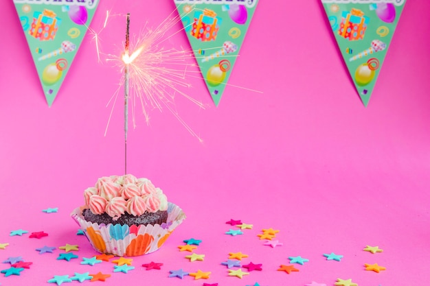 Stunning Sparkler on a Cupcake – Free Download