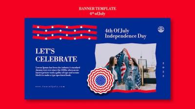 4th of July Banner Template Design – Free Download