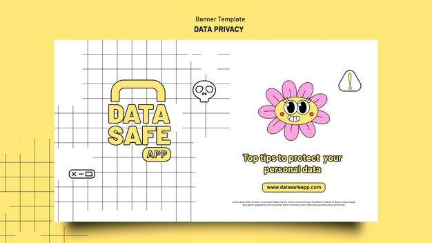 Flat Design Data Privacy Template – Free Download