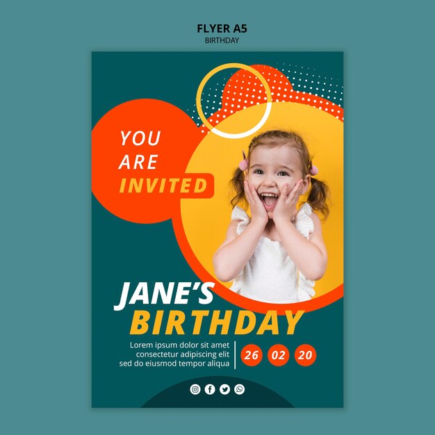 Happy Birthday Flyer Concept Template – Free Download