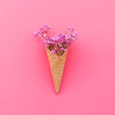 Waffle Cone with Pink Flowers – Free Stock Photo, Download for Free