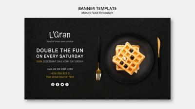 Moody Food Restaurant Banner Template – Download Free Stock Photo