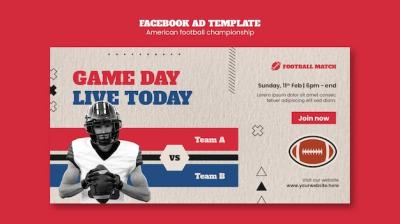 American Football Championship Template Design – Download Free Stock Photo