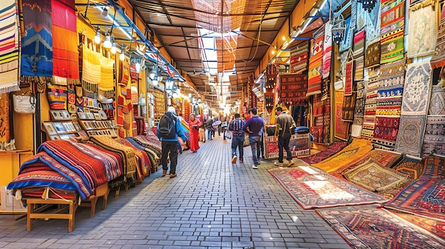 A Bustling Market in Morocco: Vibrant Trade and Colorful Goods – Free to Download