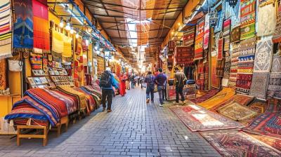 A Bustling Market in Morocco: Vibrant Trade and Colorful Goods – Free to Download