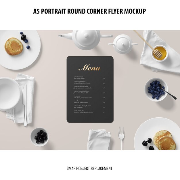 A5 Round Corner Flyer Mockup – Download Free Stock Photo