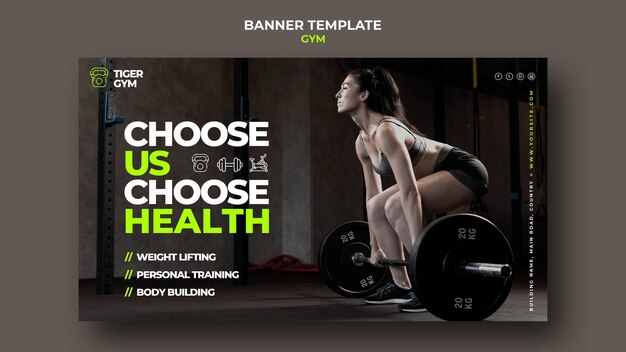 Gym Banner Design Template – Download Free Stock Photo