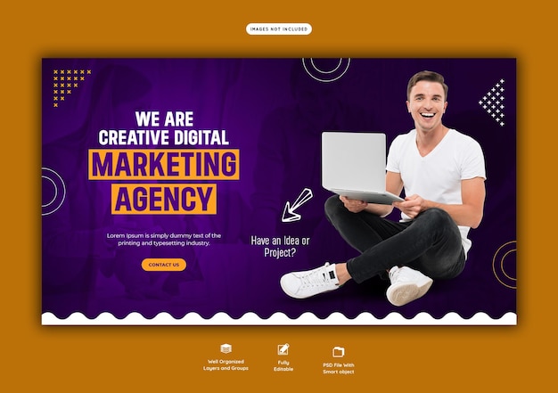 Digital Marketing Agency and Corporate Web Banner Template – Free Download