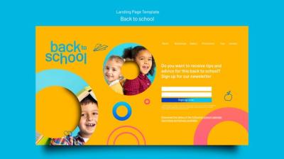 Geometric Back to School Landing Page – Free Download