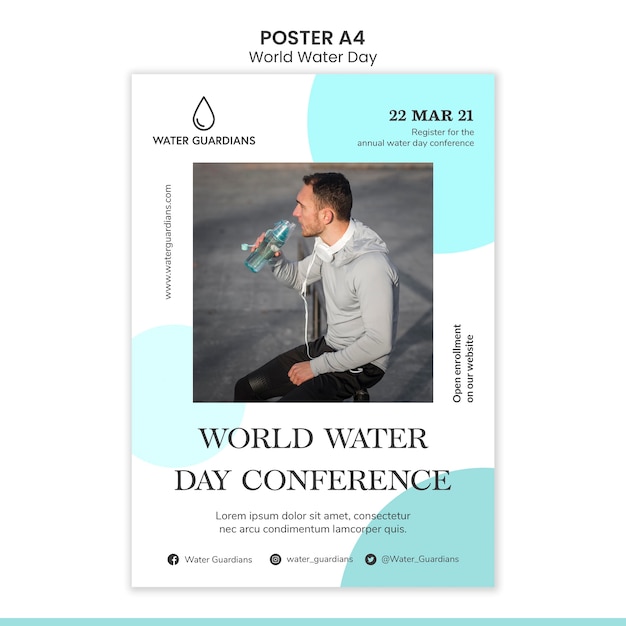 World Water Day Concept Poster Template – Free Download