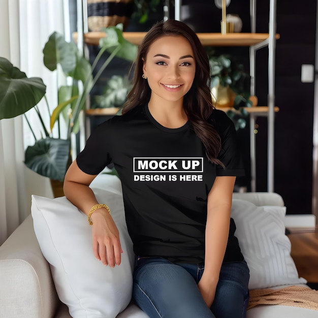 Girl T-Shirt and Sweatshirt Mockup – Free Download for Apparel Mockup PSD