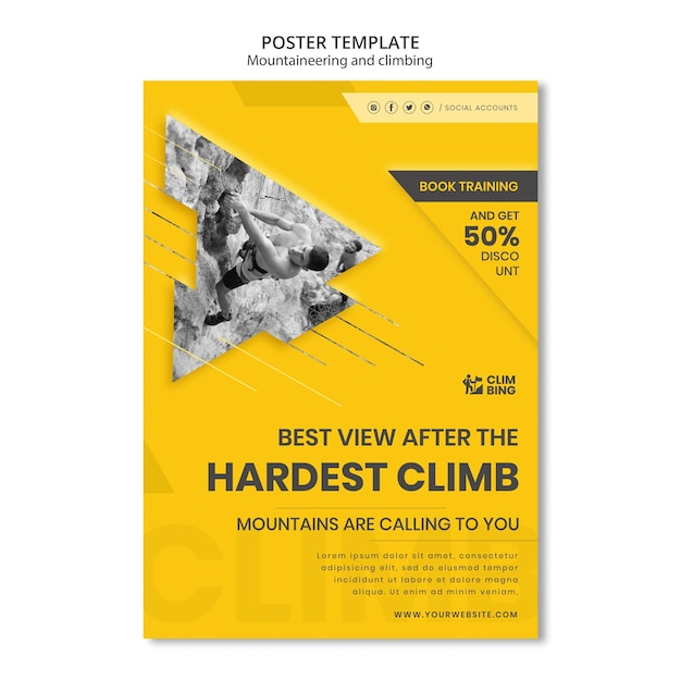 Mountaineering and Climbing Poster Design Template – Free Download