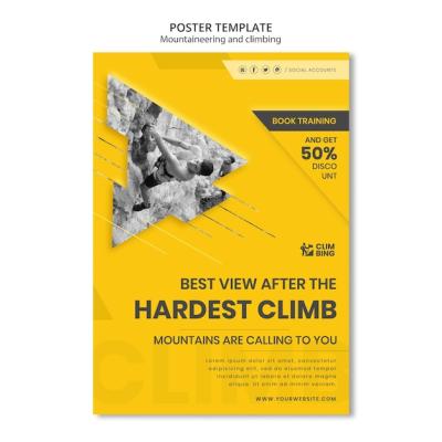 Mountaineering and Climbing Poster Design Template – Free Download