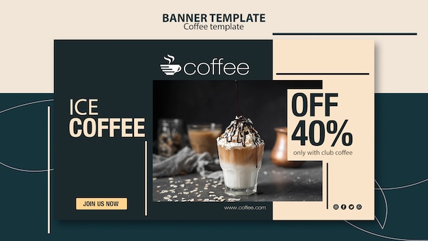 Banner Template Theme Featuring Coffee – Free Download