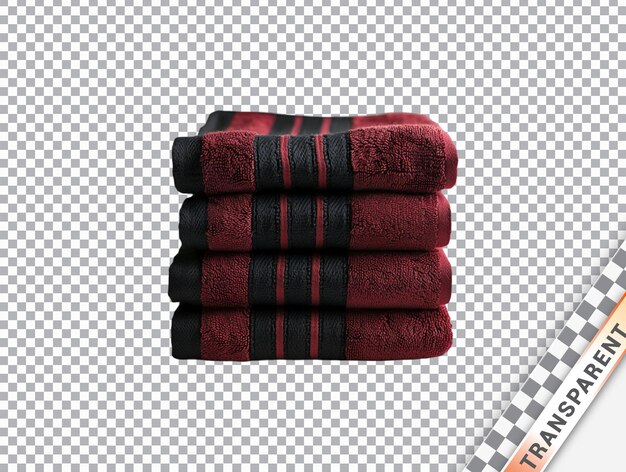 Striped Towels Stacked on Transparent Background – Free Download