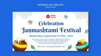 Social Media Promo Template for Janmashtami Celebration – Free Download