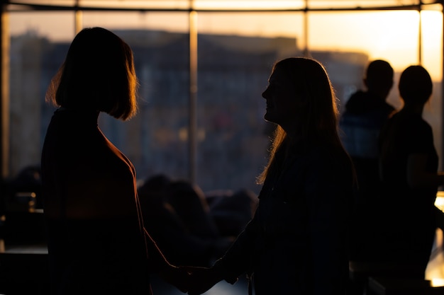 Silhouettes of Girls at Sunset – Free Stock Photo for Download