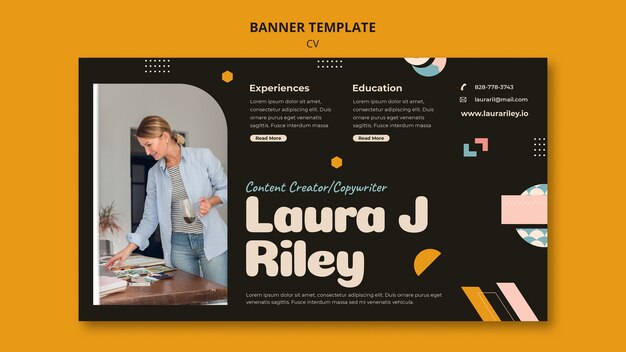 Career and Occupation CV Horizontal Banner Template – Free Download