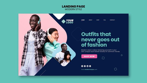 Modern Style Concept Landing Page Template – Free Download