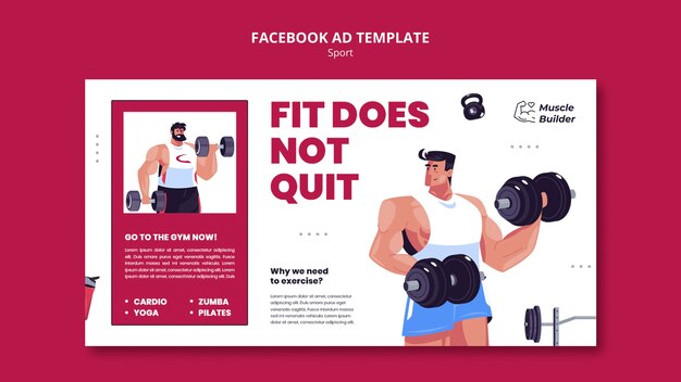 Hand Drawn Man Training Facebook Template – Download Free Stock Photo