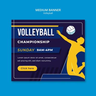 Flat Design Volleyball Game Template – Free to Download