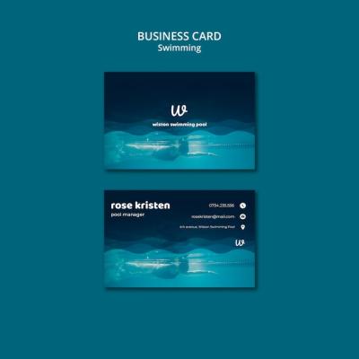 Swimming Lessons Business Card Template – Download Free Stock Photo