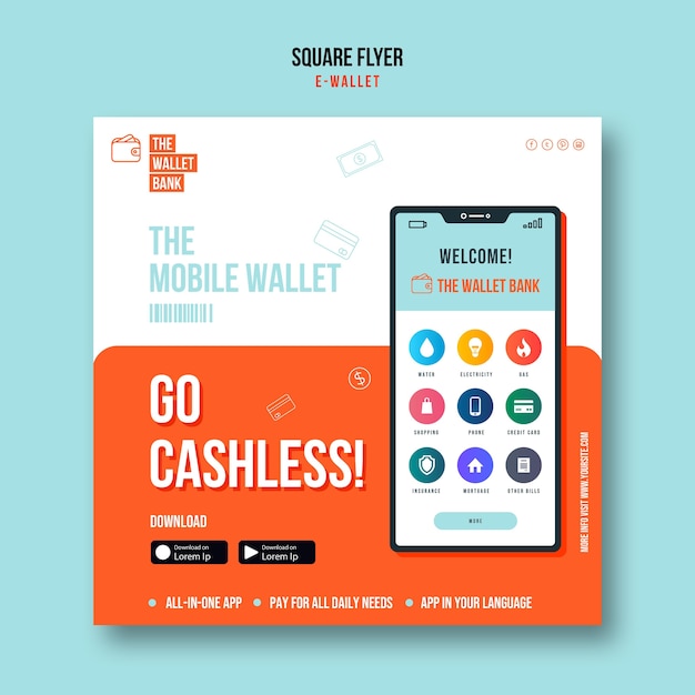 Mobile Wallet Squared Flyer Template – Free Download