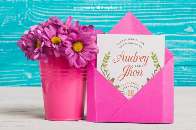 Beautiful Wedding Concept Featuring Flower Pot – Free Download