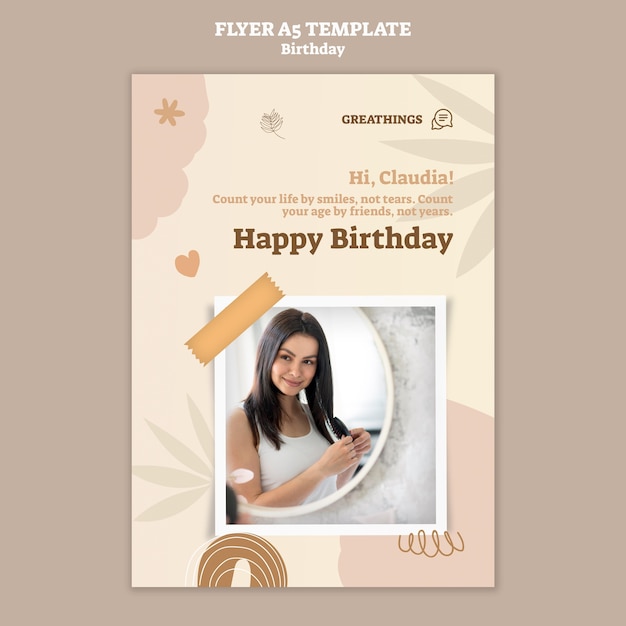 Vertical Flyer Template for Birthday Celebration – Free Download